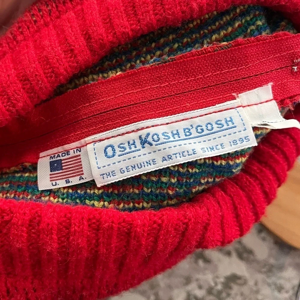 Oshkosh B’gosh x Vintage Made in USA Cars Trucks Knit Hooded Sweater